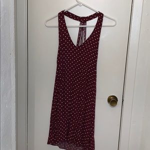 Maroon dress with white dots from American Eagle